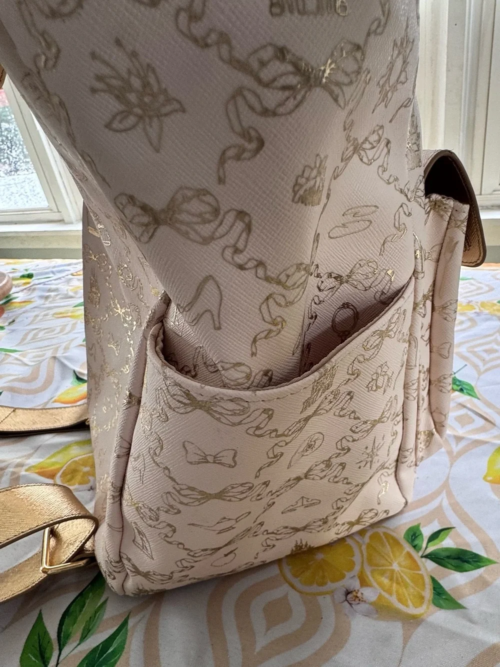 Bath & Body Works Cream & Gold Disney Princess Backpack Tote